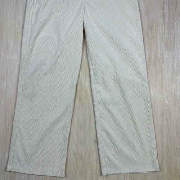 TOPSHOP Cream Corduroy Wide Leg High Rise Retro Chic Women's Trousers Pants 10 - Picture 4 of 15